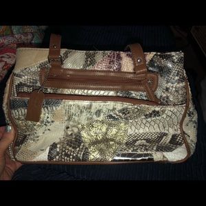 2/$15 Jaclyn Smith Genuine Leather Patchwork Purse